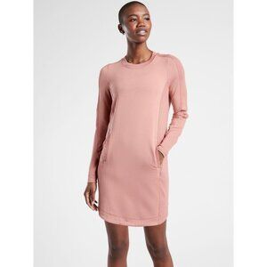 Athleta Balance Mauve Long-Sleeve Dress With Pockets Womens Size Medium